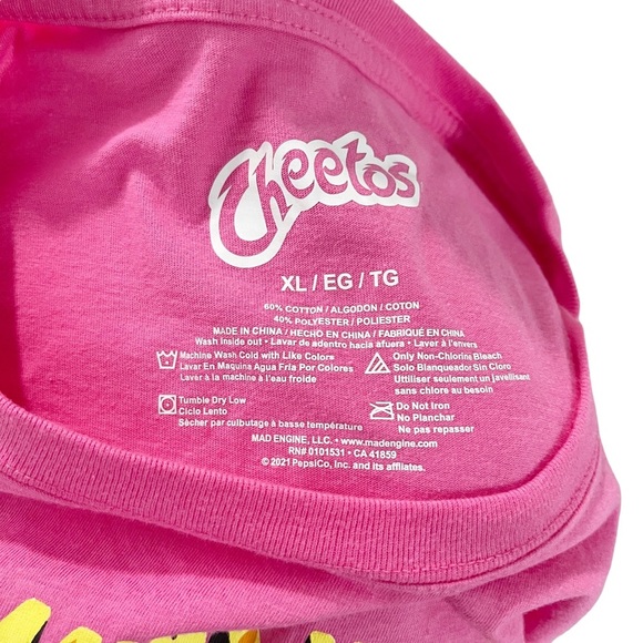Cheetos Logo Woman’s T Shirt Cropped Short Sleeve Graphic Tee Pink XL. - Picture 5 of 5
